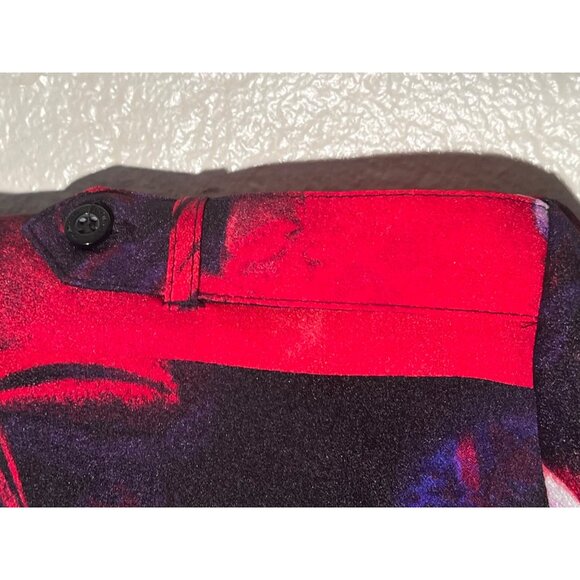 Calvin Klein Women 2X Tunic Blouse Pockets Roll Tab Sleeve Button Up Sheer Plus - Picture 9 of 13